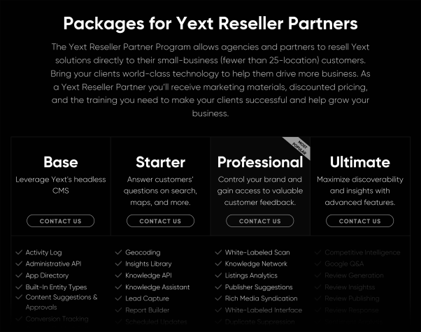 Yext – Pricing