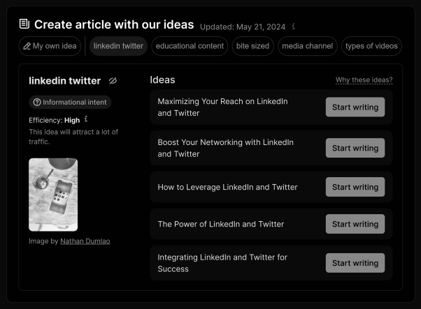 ContentShake – Article ideas